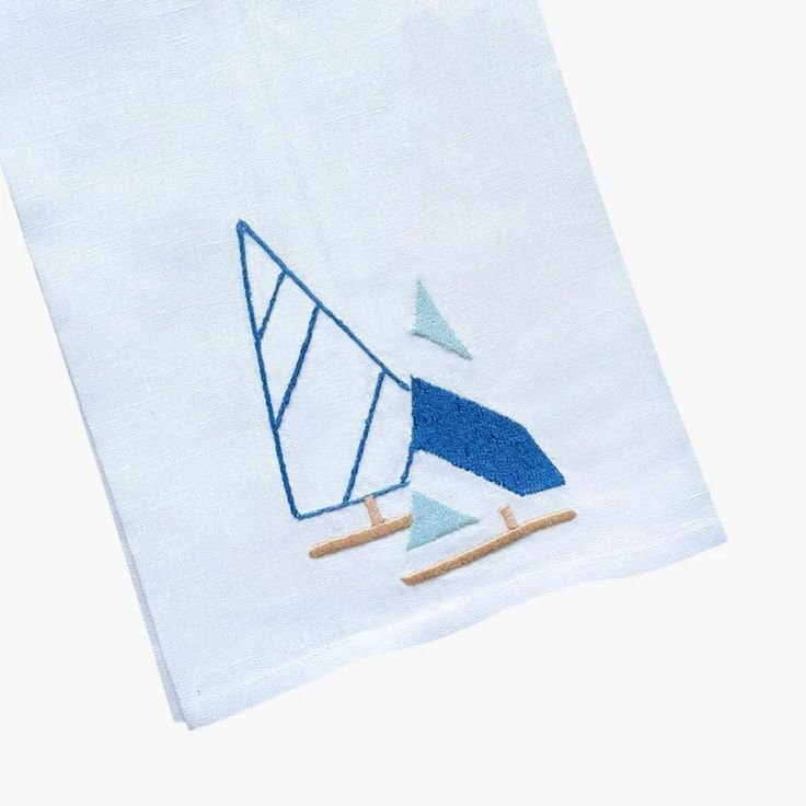 Sailboat Embroidered Guest Towels