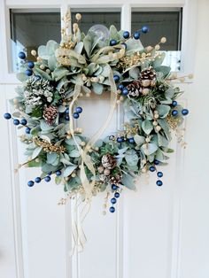 Christmas Wreath with blue Berries