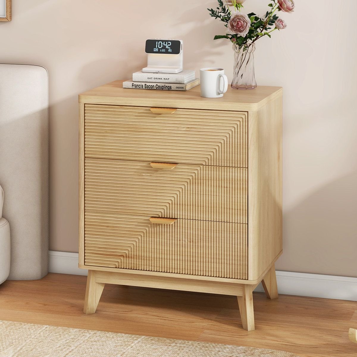 Fluted Bedside Table