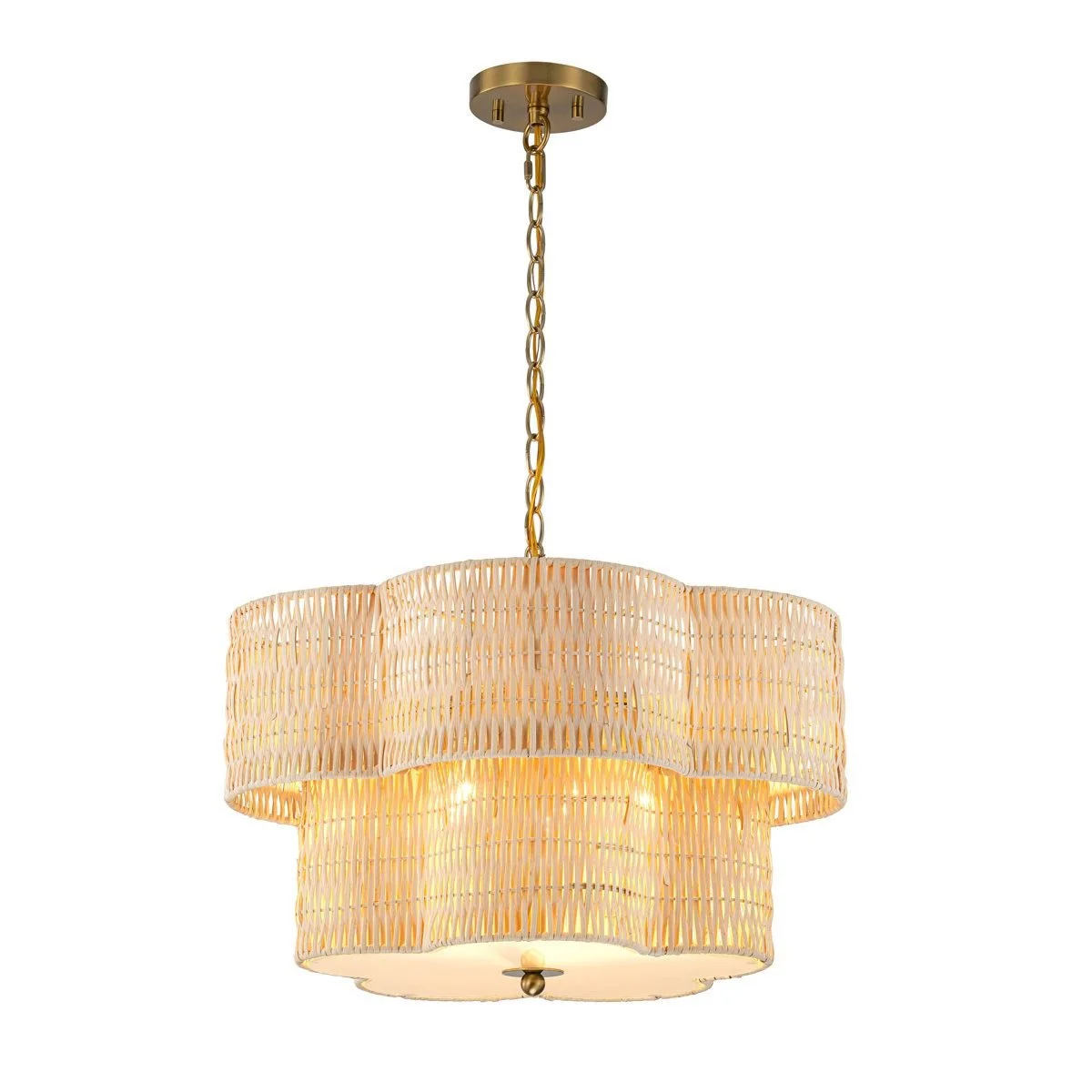 Natural Rattan Chandelier 