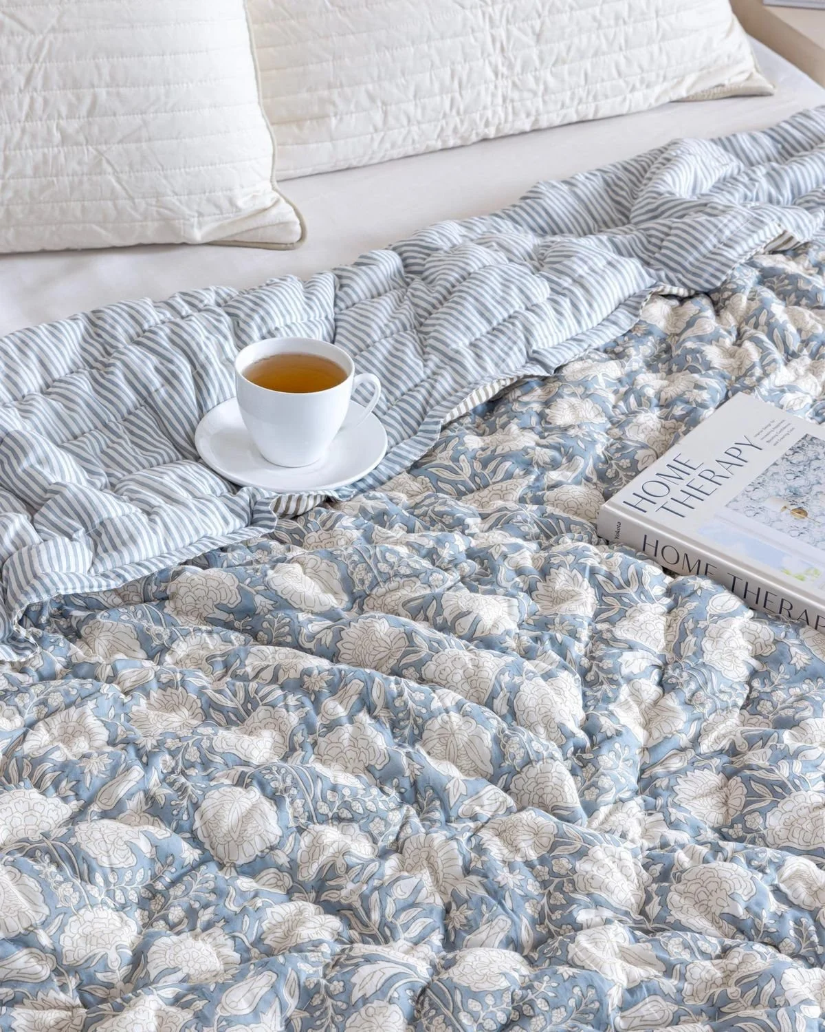 Dusty Blue Cotton Quilt