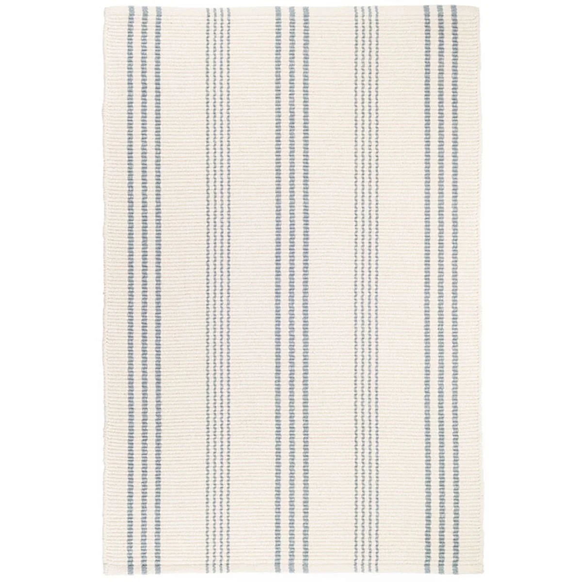 Swedish Stripe Handwoven Cotton Rug - Blue