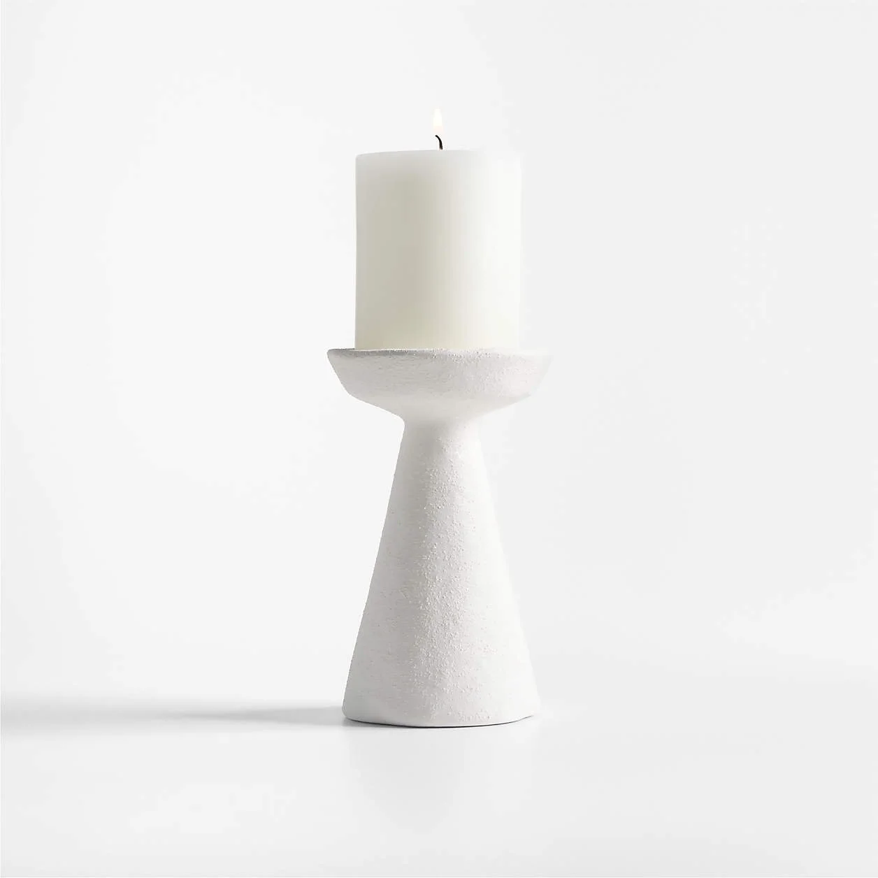 Wiluna Large White Ceramic Piller Candle Holder