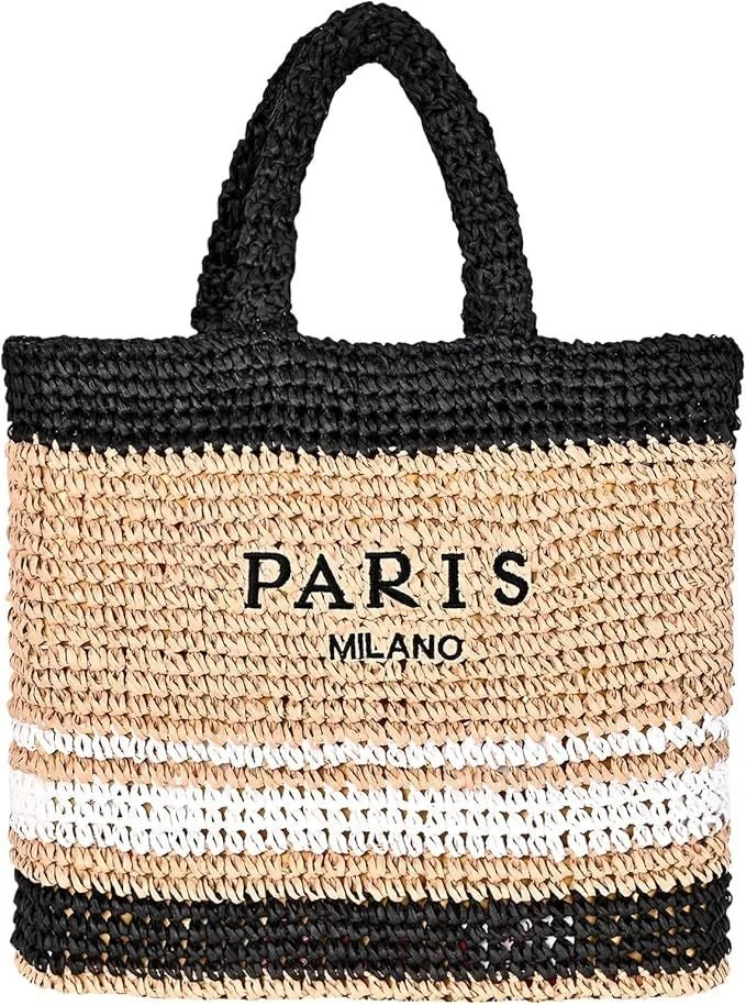 OWGSEE Large Straw Beach Bag