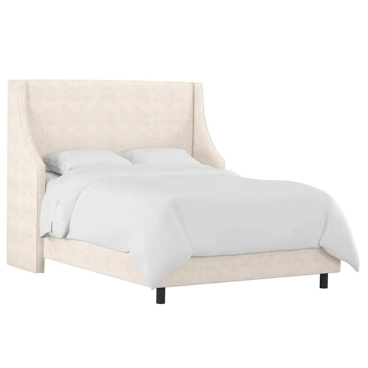 Bernadine Upholstered Unfinished Wingback Bed