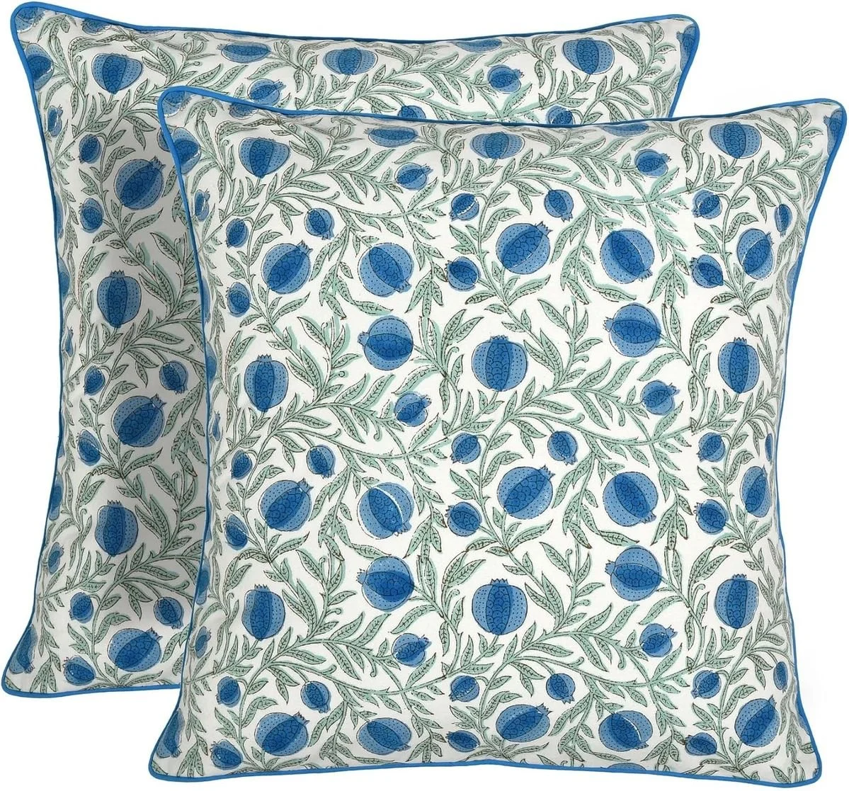 Ridhi Block Print Queen Blue Pillow Cover