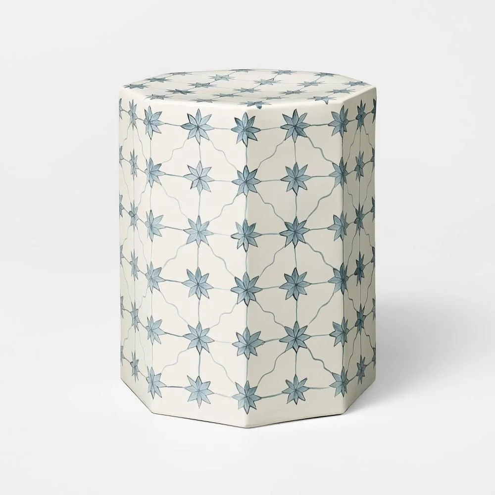 Ceramic Accent Table Natural Off-White 