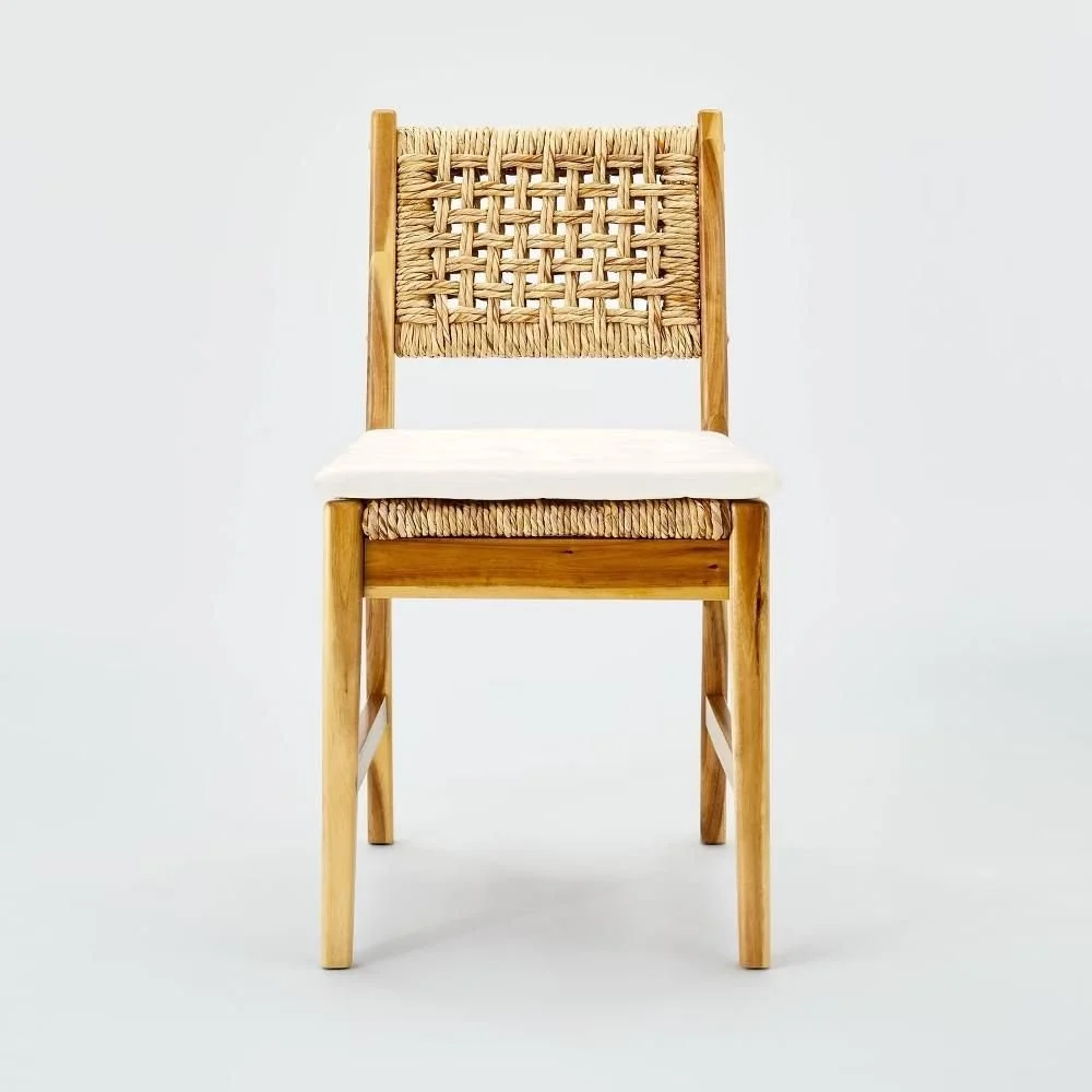 2pk Temescal Valley Wood and Woven Dining Chairs