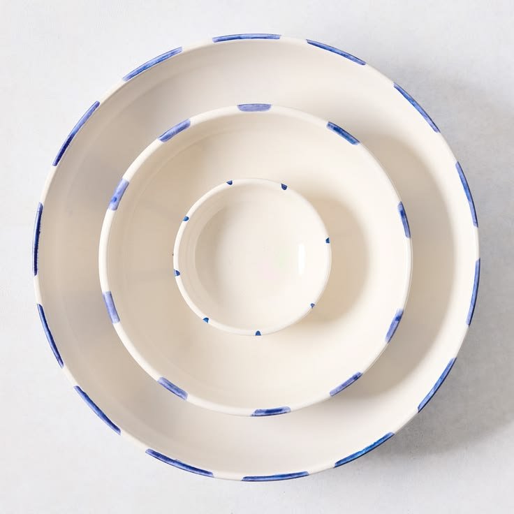 Portofino Blue Stripe Bowl