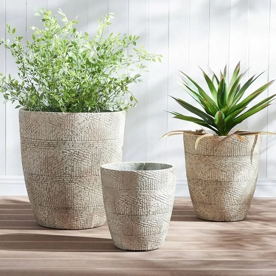 Dia Round Concrete Planter Set of 3