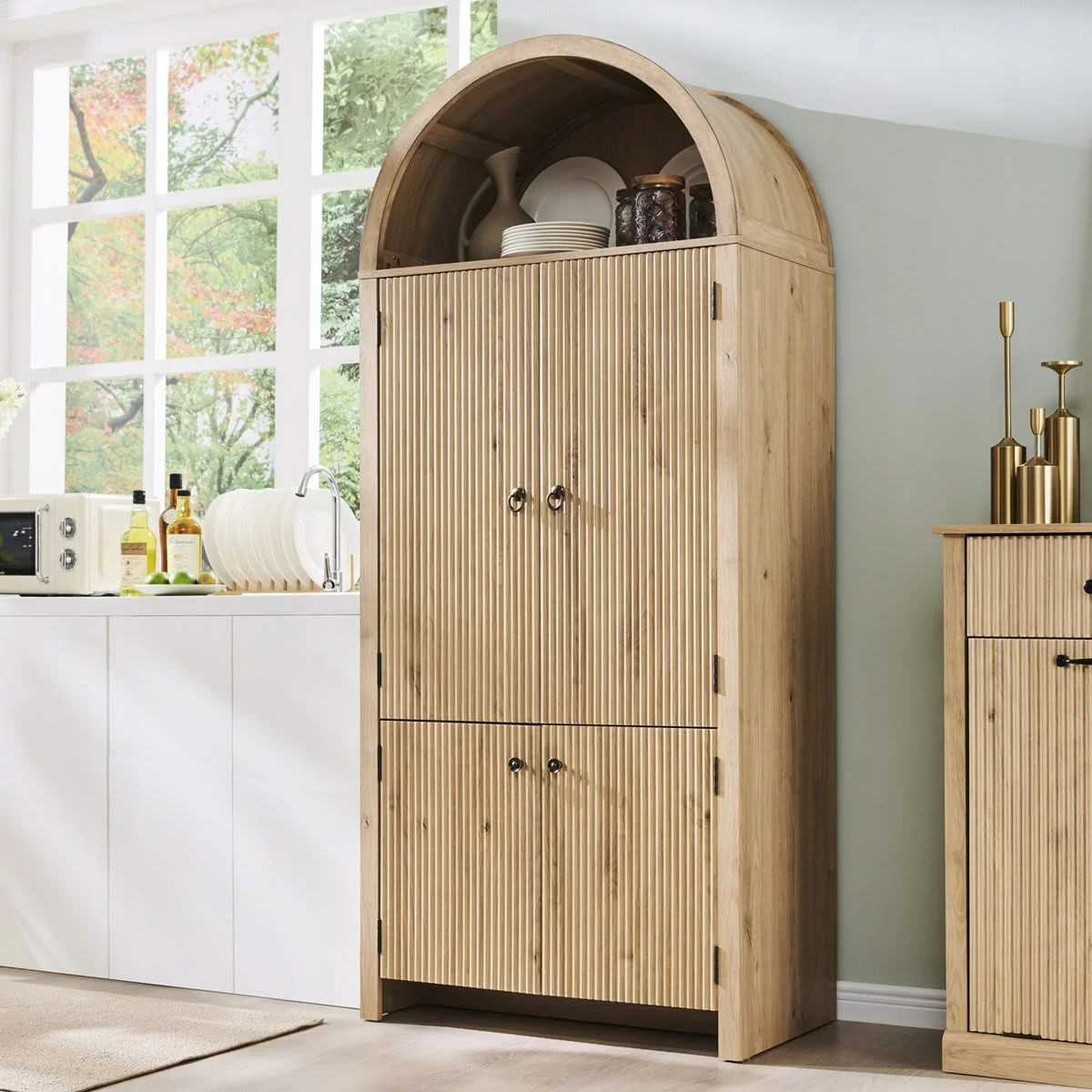 Winston Porter Arched Kitchen Storage Cabinet.jpg