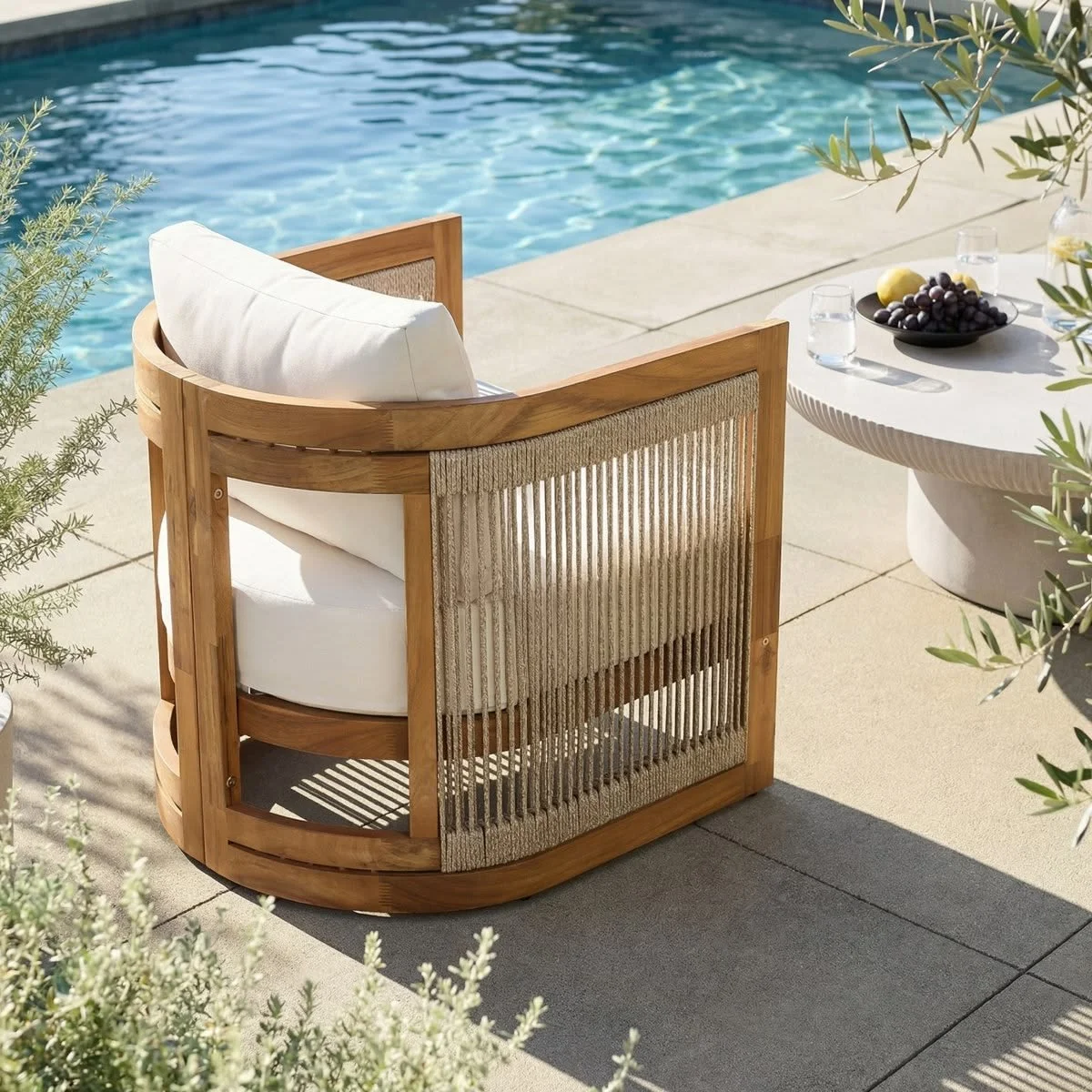 Yahir Patio Acacia Wood & Woven Rope Lounge Chair With Cushions.jpg