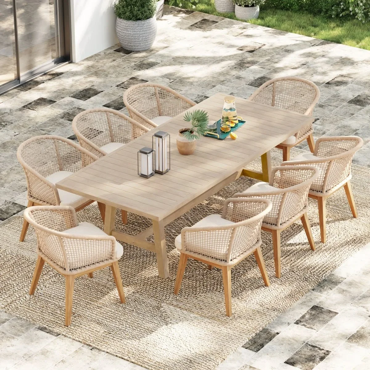 Rectangular Outdoor Dining Set With Cushions.jpg