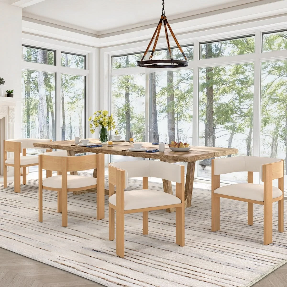 Pliner Albert Upholstered Solid Wood Dining Chairs (Set of 4).jpg