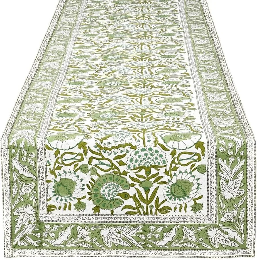 Agate Green Block Print Cotton Table Runner.jpg