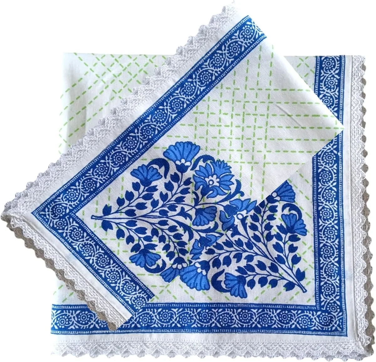 Fingercraft Dinner Napkins Indigo Blue and White.jpg