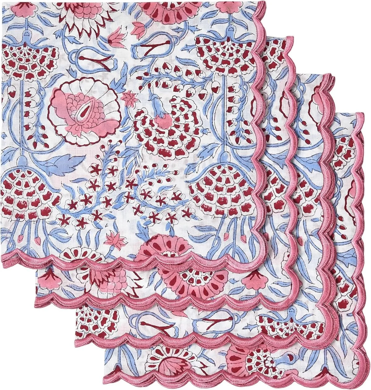 Ridhi Hand Block Print Dark Salmon Pink Cotton Napkin.jpg