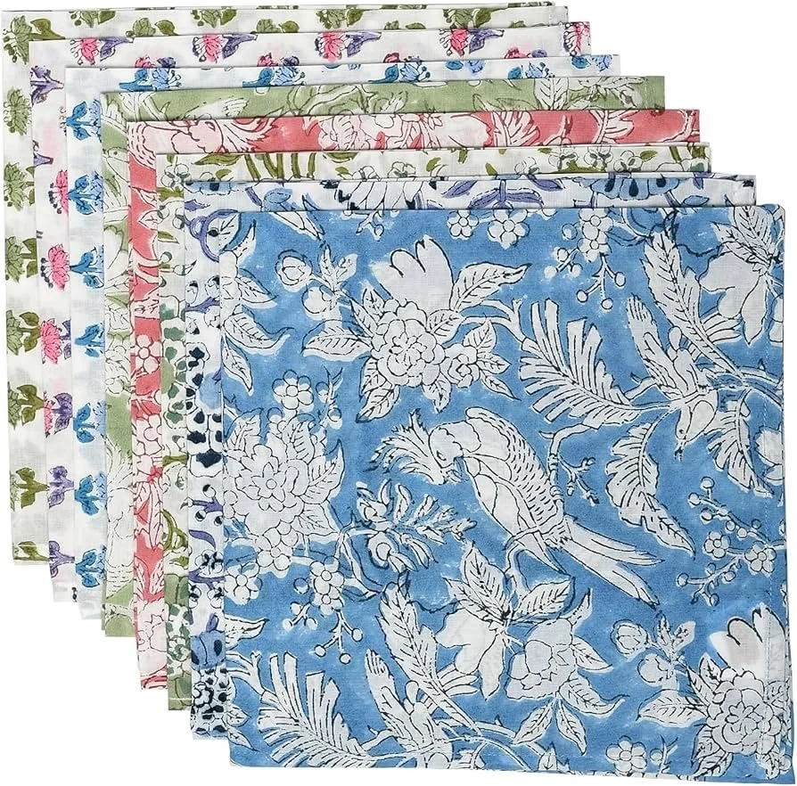 Mix Indian Block Print Cotton Cloth Napkins Set of 4.jpg