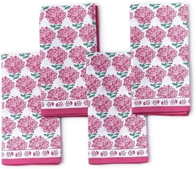 Two's Company Pink Hydrangea Cloth Napkins.jpg