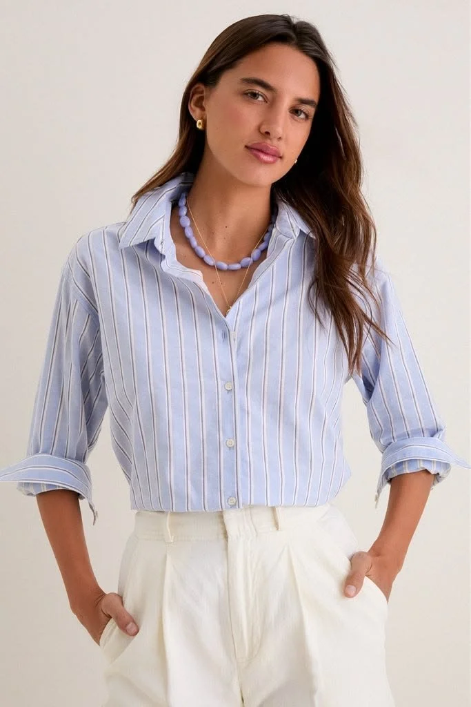 French Blue Stripe Button Blouse.jpg