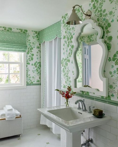 The 10 Prettiest Wallpapered Bathrooms