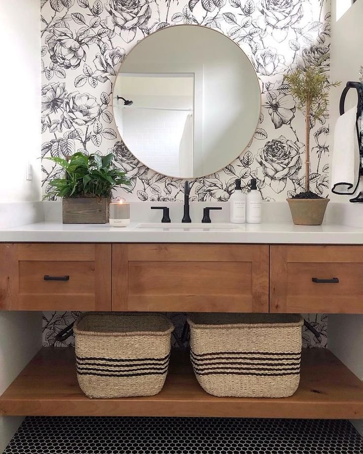 The 10 Prettiest Wallpapered Bathrooms