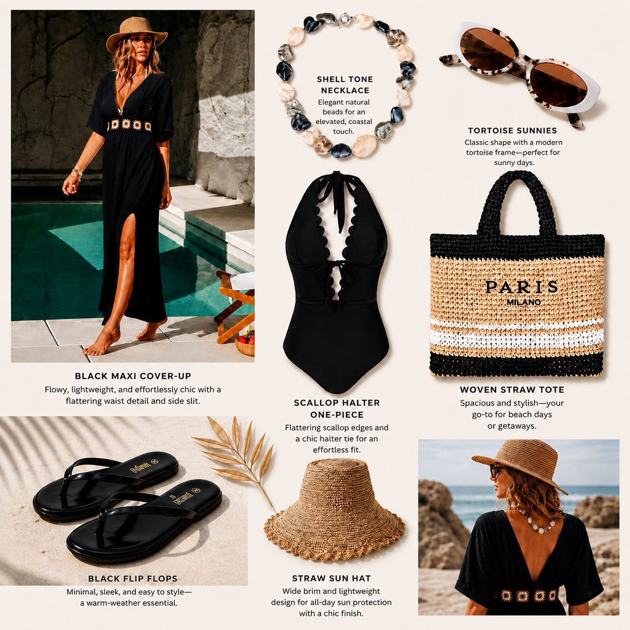 understated luxury—perfect for beach days, resort lounging, or a stylish seaside getaway.