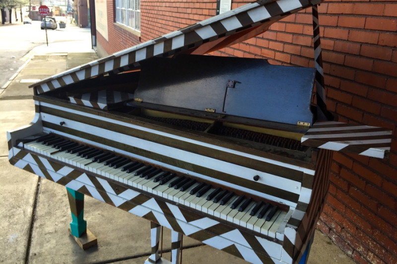NICK PENA Razzle Dazzle 'Em Piano. Car paint on baby grand.