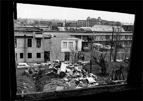  View from the window from where James Earl Ray fired on the day of the shooting. 