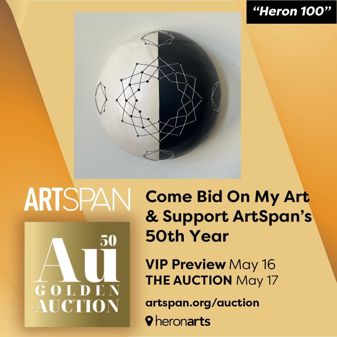My &ldquo;Half Moon&rdquo; wall sculpture was selected for the &ldquo;Heron 100&rdquo; collection for ArtSpan&rsquo;s Golden Benefit Auction @HeronArts on May 16 &amp; 17. @ArtSpanSF is celebrating their 50th anniversary, and auction proceeds support