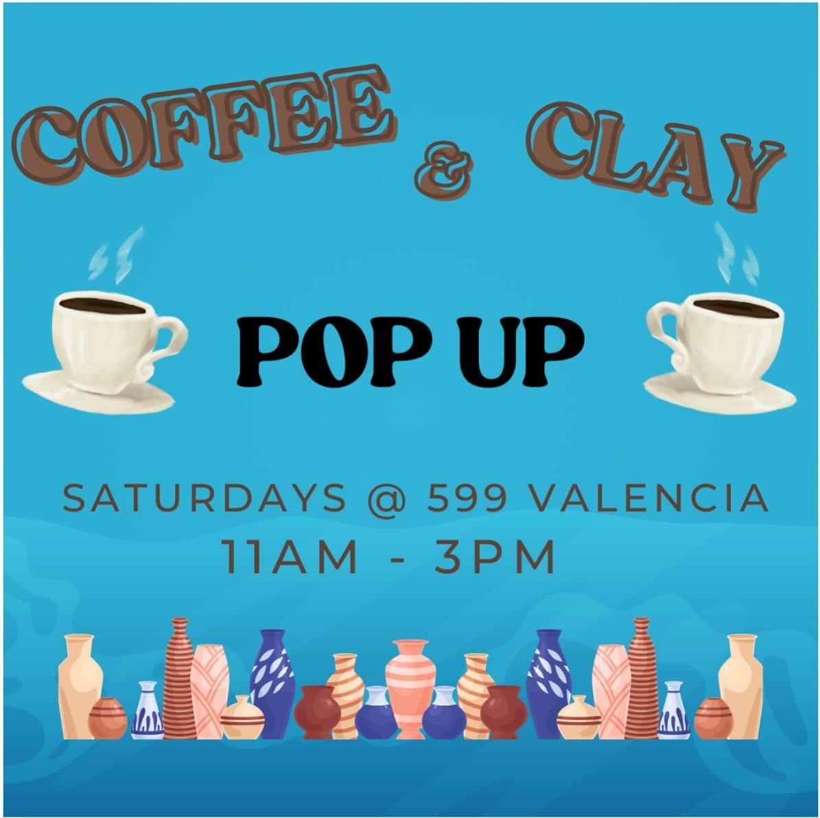 If you&rsquo;re strolling through the Mission this Saturday, stop by the Coffee &amp; Clay Pop-up at The Drawing Room SF Annex and say hello! I&rsquo;ll be there selling my ceramic art alongside other local clay artists and a coffee stand by Abanico 