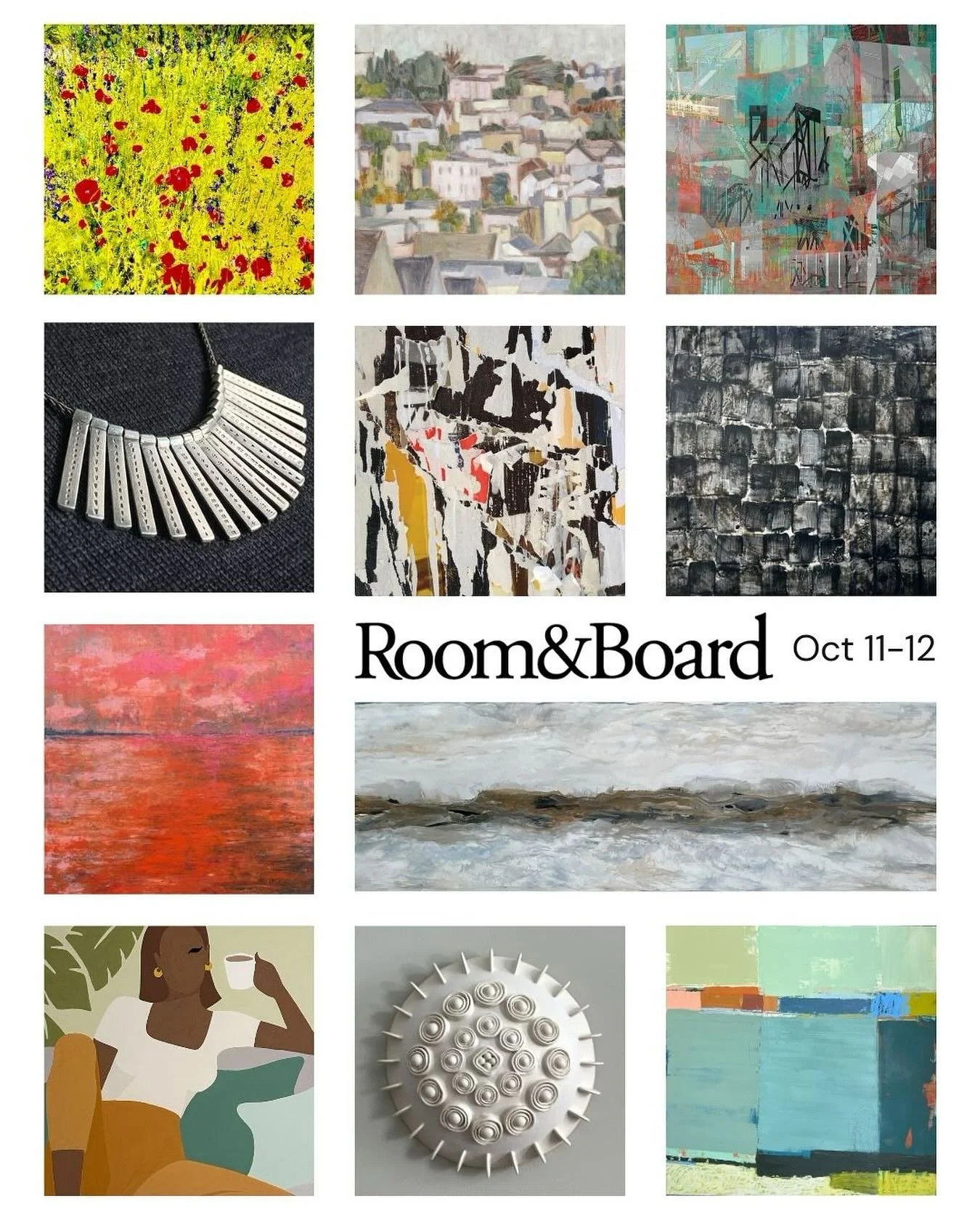 Room &amp; Board is my next venue for SF Open Studios, October 11-12. I&rsquo;m excited to show there for the first time and see how my new ceramic vessels and wall sculptures look in their beautiful showroom.

I&rsquo;ll be joined by 10 other local 