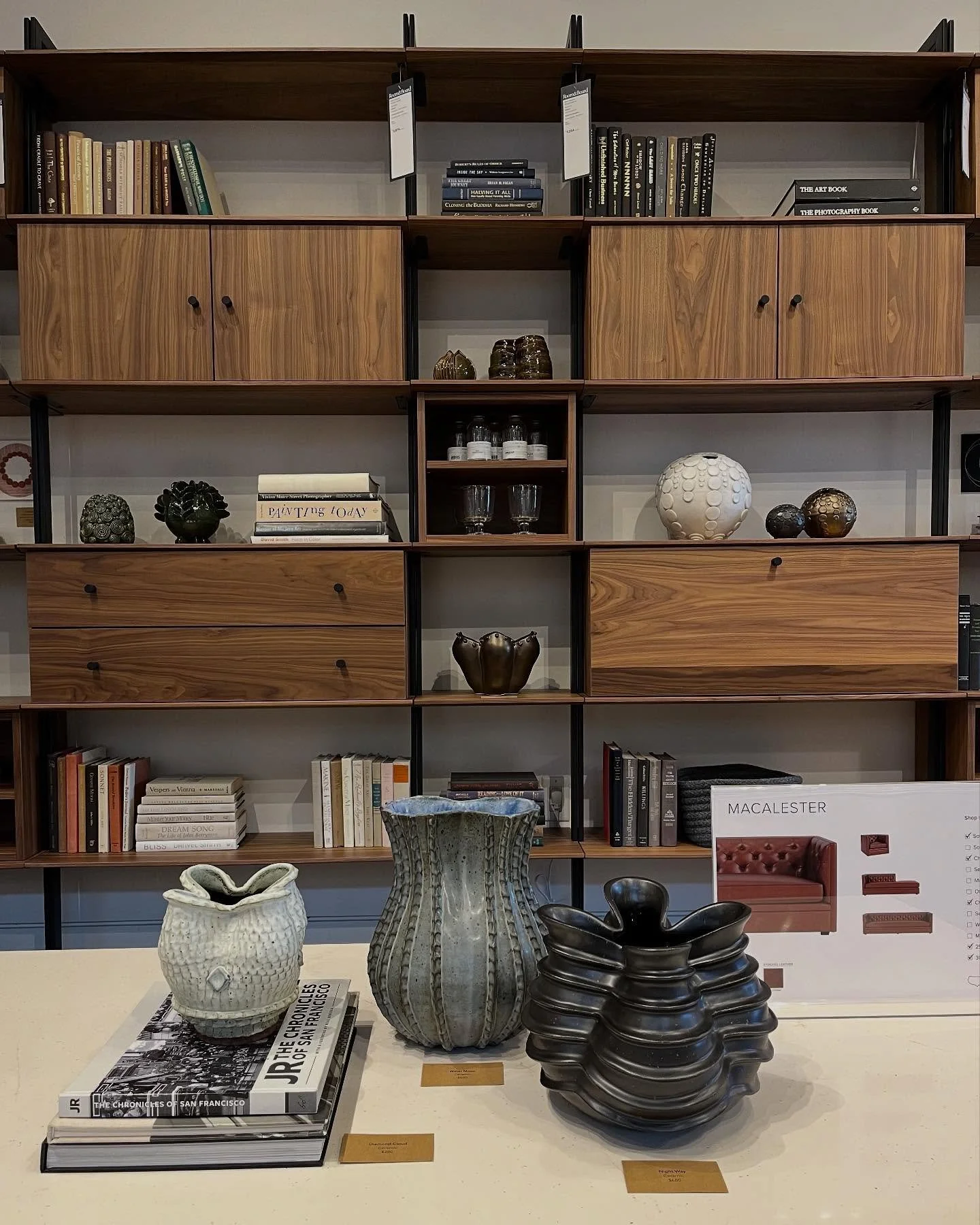 Here&rsquo;s a preview of my artwork installed in a &ldquo;living room&rdquo; at Room &amp; Board for SF Open Studios this weekend. I&rsquo;m loving this setting for my art! Seeing my art filling a living space makes the creative process feel complet