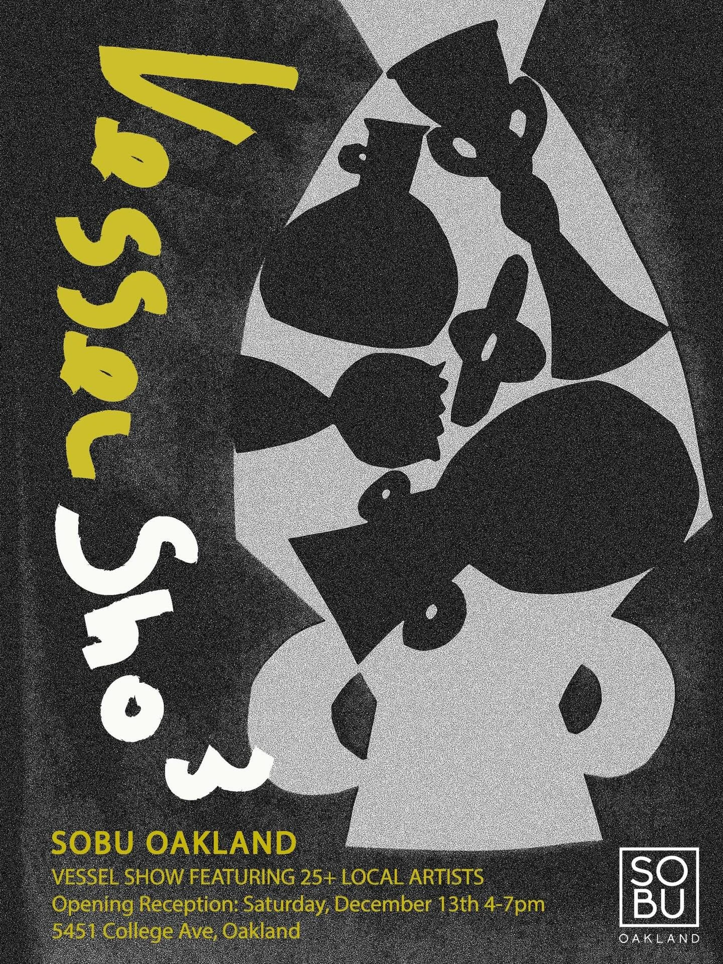 I&rsquo;m happy to be among the 25+ local artists featured in the Vessel Show @sobuoakland, opening this Saturday, December 13, 4-7pm. The artwork is surrounded by beautiful furniture and homewares in the SOBU showroom. Check it out!
 
SOBU Oakland
5