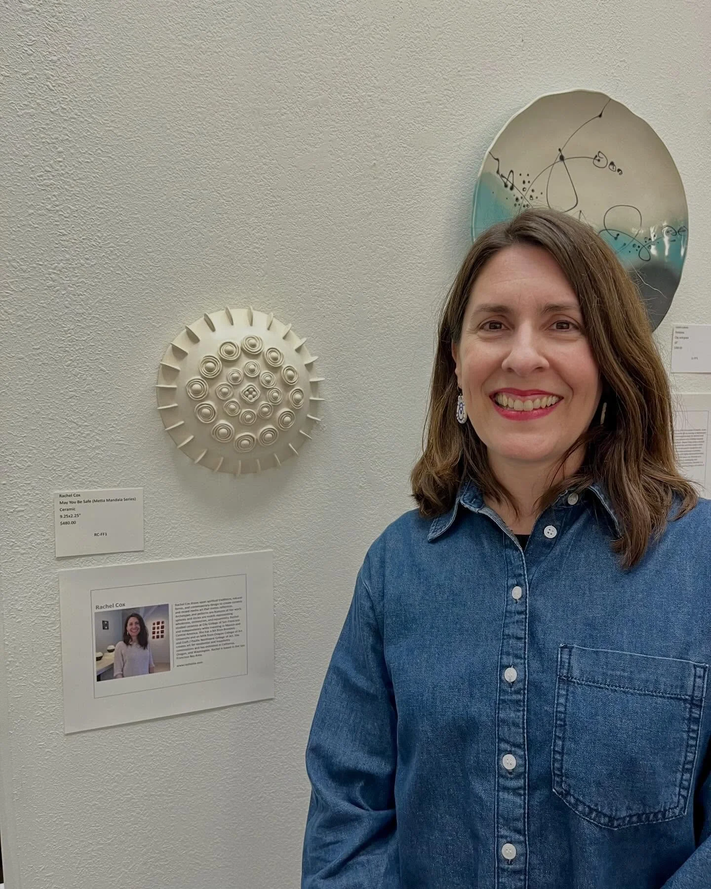 &ldquo;Fiber and Fire&rdquo; is a lovely show @sausalito_center_for_the_arts 
on view now through March 12. I&rsquo;m grateful that my wall sculpture &ldquo;May You Be Safe&rdquo; is included in this juried show featuring fiber, clay, and glass artis