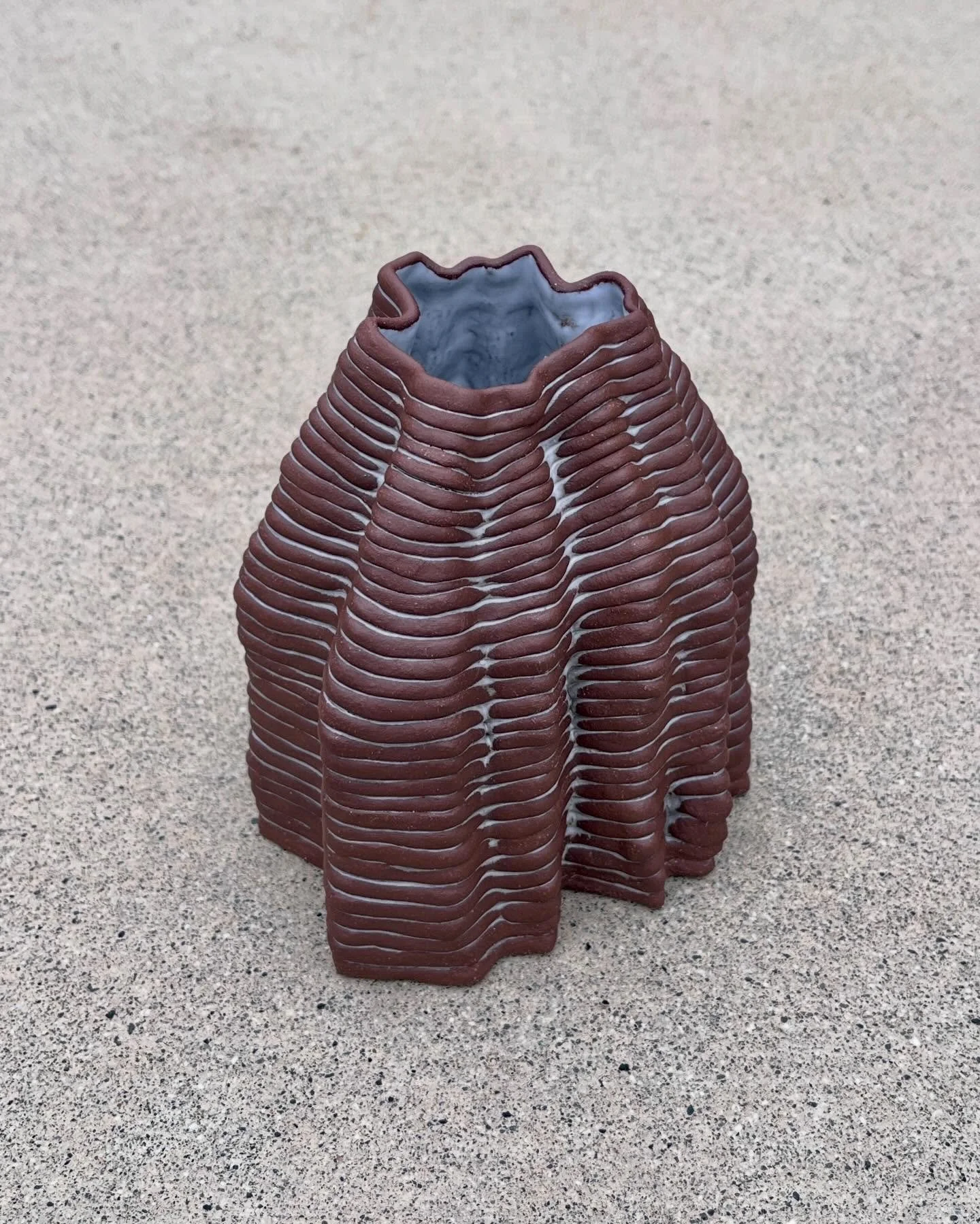 This form is 3D printed&hellip; by hand. I made it by rolling individual coils of clay and pressing them on top of each other, the way you might have done in an art class as a child, the way humans have been making ceramic objects for thousands of ye