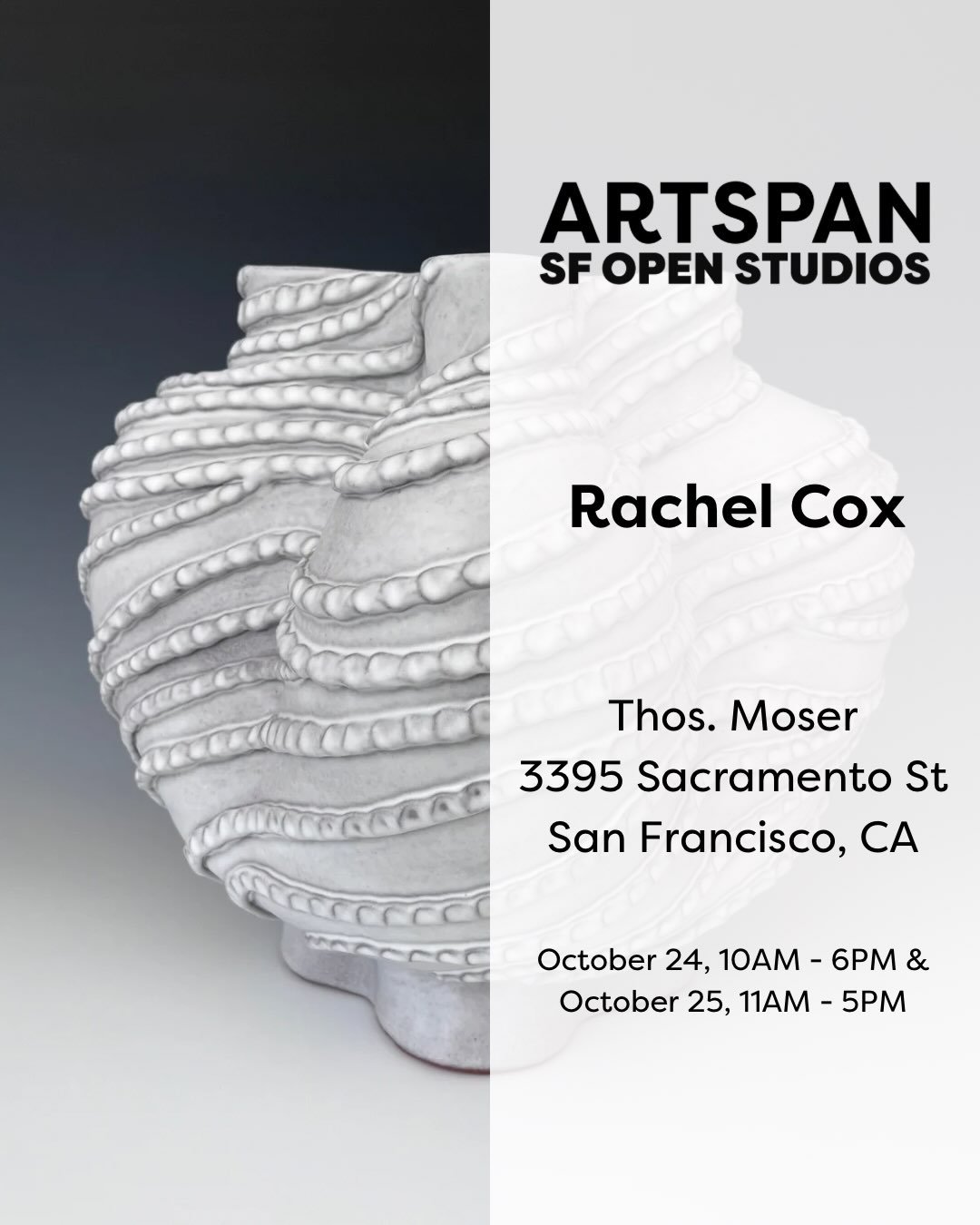 I look forward to welcoming visitors this weekend to my installation of art at Thos. Moser, a furniture showroom hosting nine local artists during Weekend 5 of ArtSpan&rsquo;s SF Open Studios. This event is a free, friendly, and relaxed way for artis