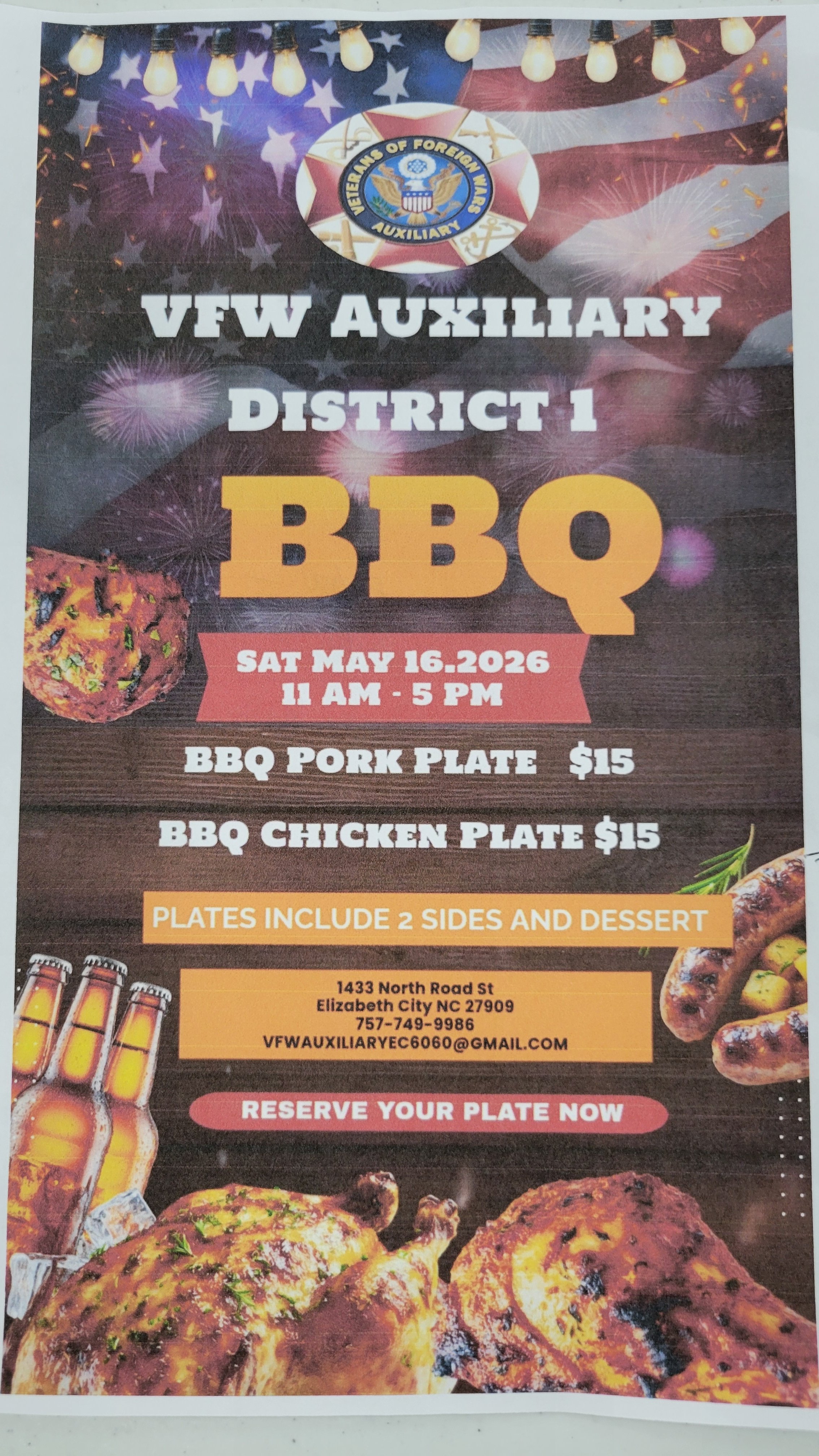 VFW Auxiliary District 1 BBQ