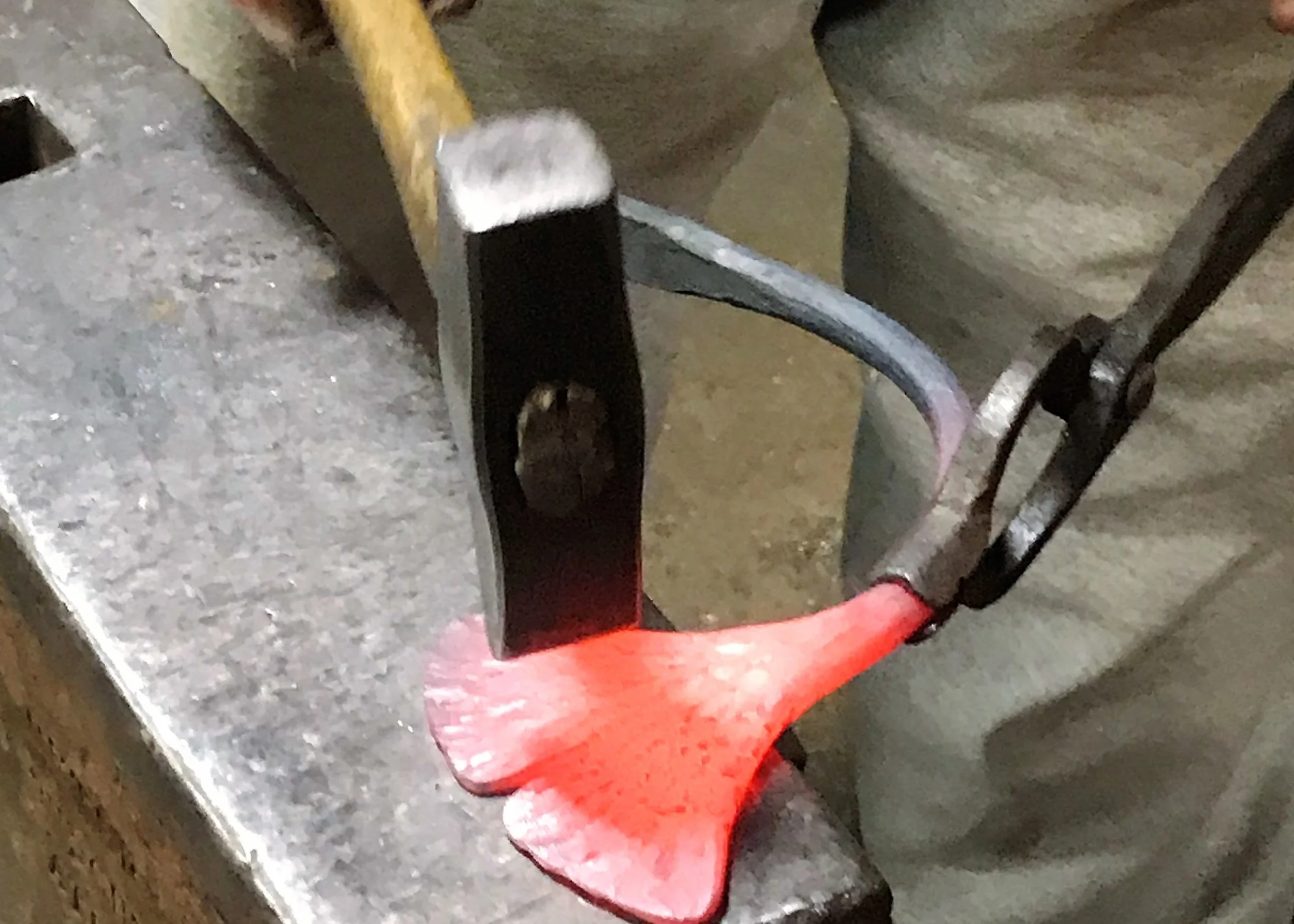 Hand Forged Gingko Leaf for Pergola.JPG