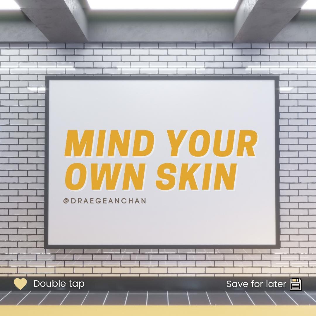 MIND YOUR OWN SKIN⁠ ✋⁠
⁠
I don&rsquo;t know who needs to hear this, but I know someone out there does.⁠
⁠
This is just a reminder that:⁠
⁠👉 There is no &lsquo;right way&rsquo; to do skin care⁠
👉  Everyone&rsquo;s skin is different, with different w