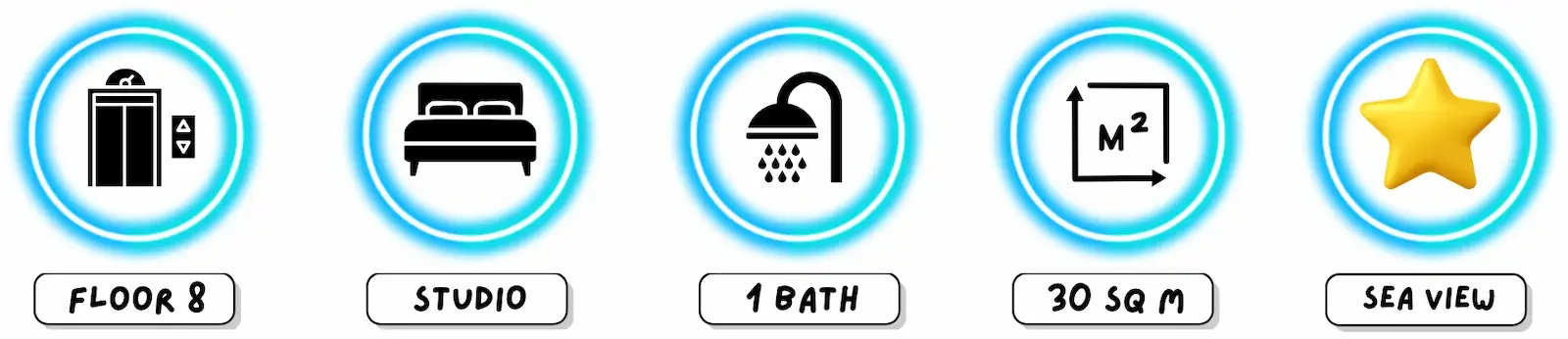 Studio condo at Jomtien Beach Condominium A1, floor 8 with sea and pool views in Pattaya with mortgage available option