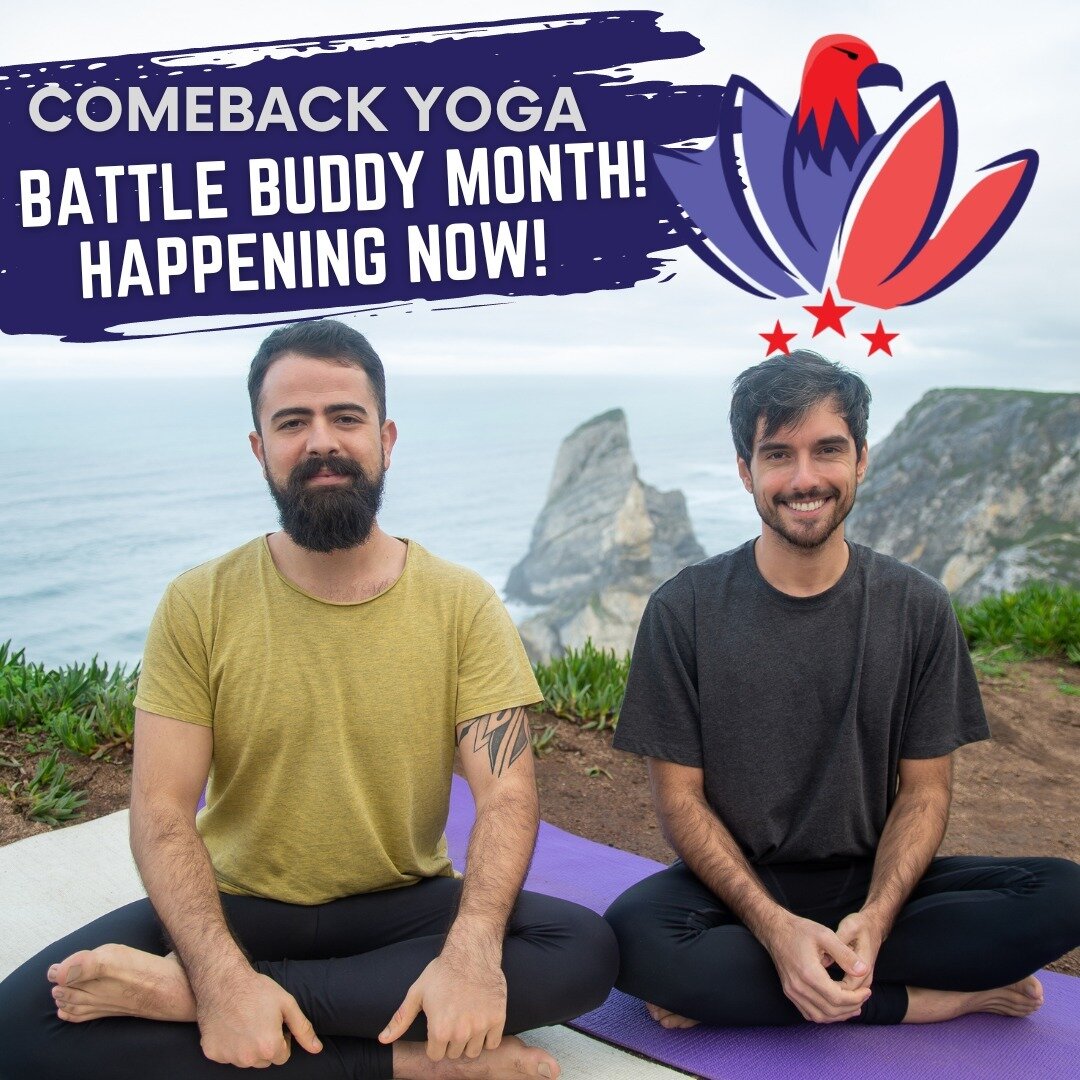 Battle Buddy Month starts TODAY! 

𝙎𝙩𝙖𝙧𝙩 𝙎𝙏𝙍𝙊𝙉𝙂!
Get your buddy and head to class! 
Join us for our Battle Buddy Month Kick-Off class! 
TODAY at 2-3pm (MT) 
In-Person At The River Yoga - Golden Triangle 
1212 Delaware St. Denver, Co 80204
