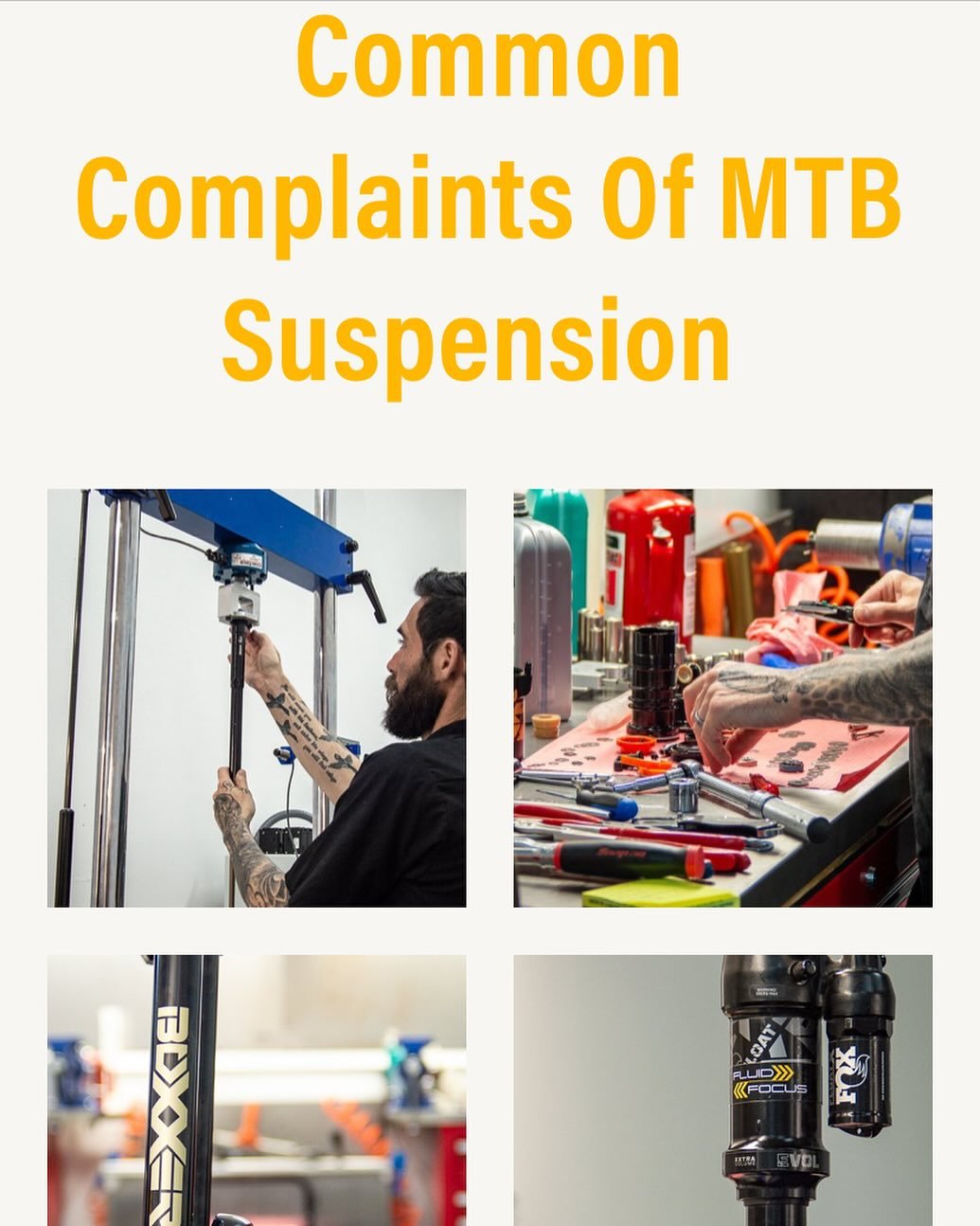 NEW BLOG!! We discuss the common complaints we get about mountain bike suspension and some ways to remedy them. Link in bio, check it out if you want the inside scoop! 

If we missed something let us know your suspension complaints and maybe we discu