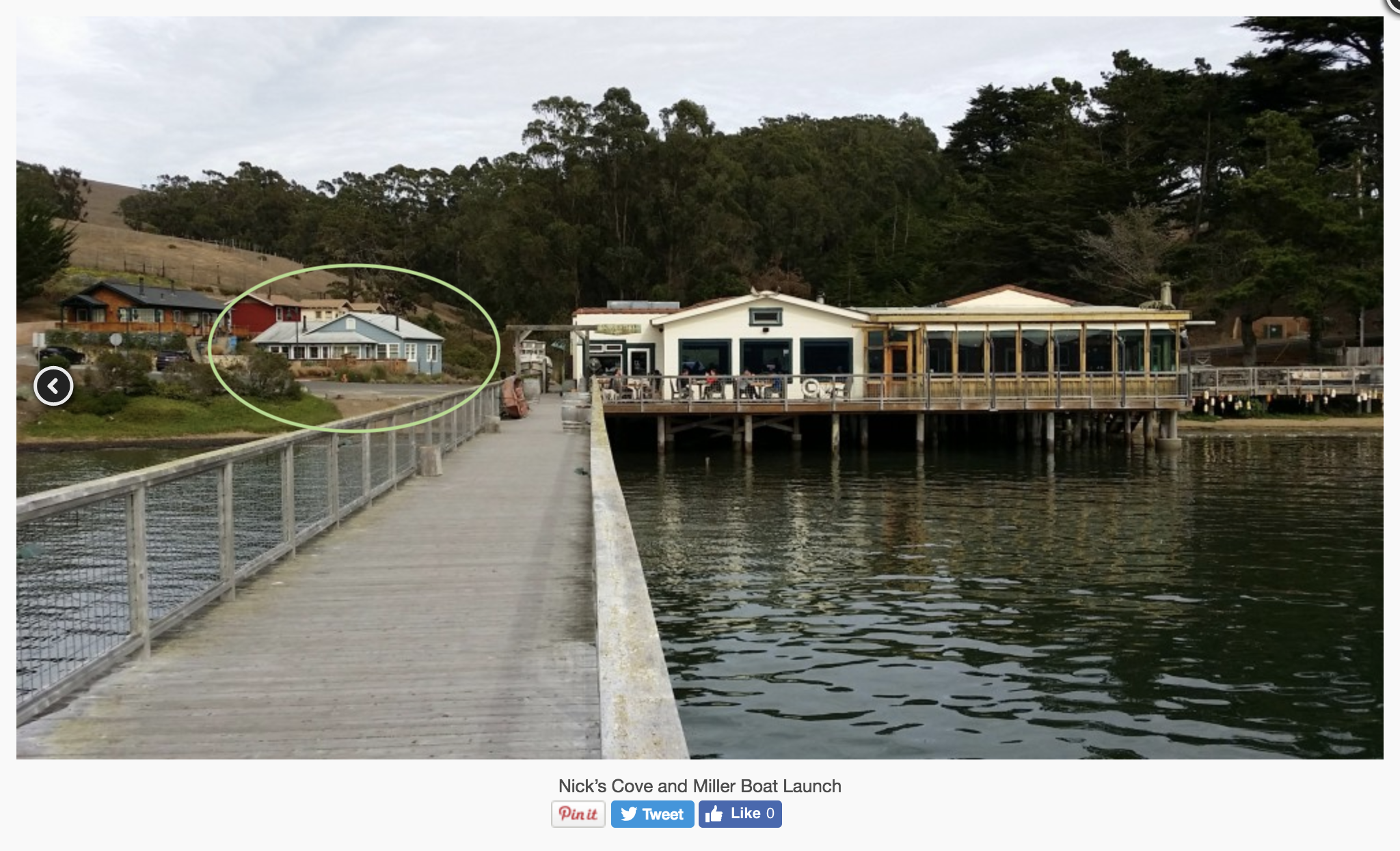Nick's Cove Location 2018. This image shows the house 20 years later. Still Blue.