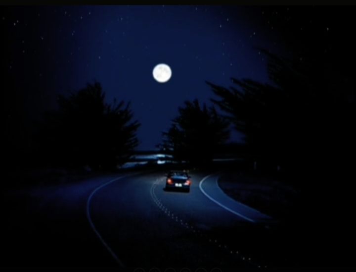 Driving to the moon.