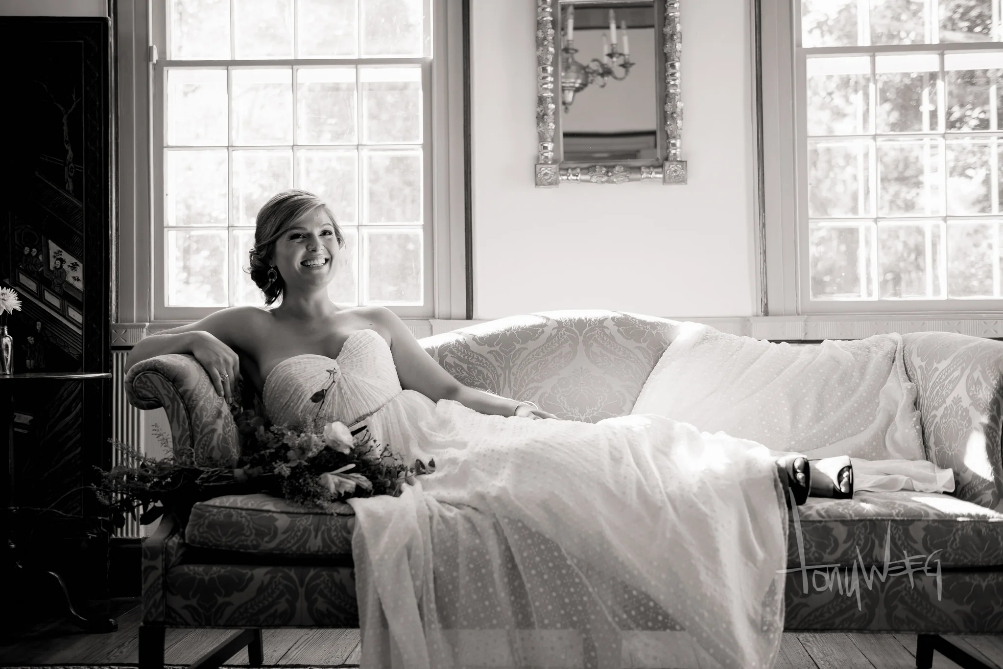 Dana Fields (Woods) lounging at Poplar Hill Mansion in Historic Downtown Salisbury's Newtown District!