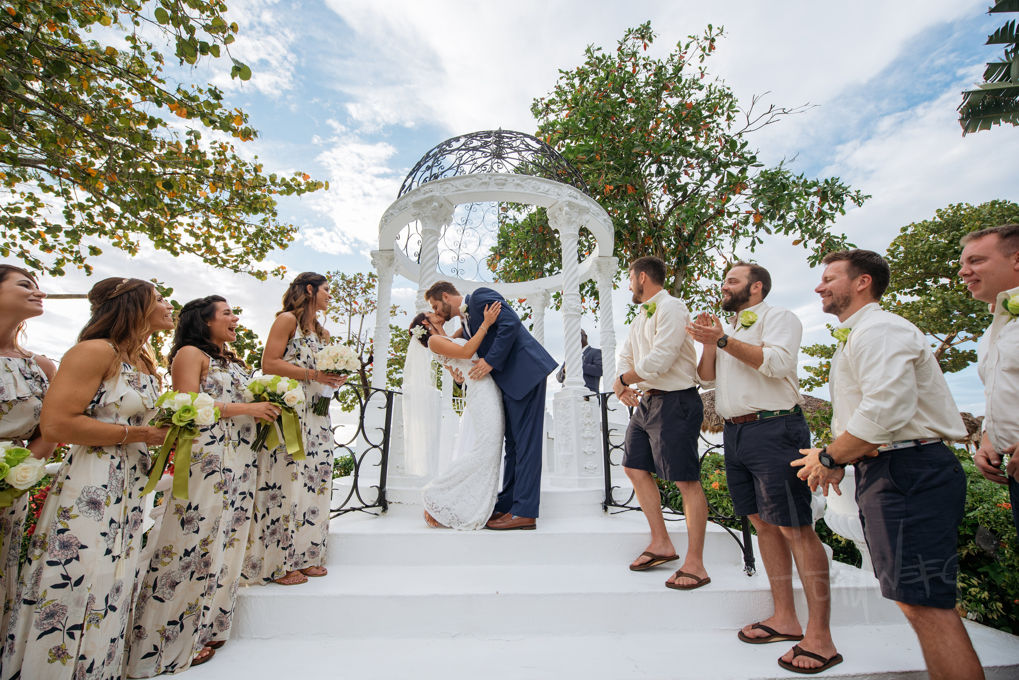 Lauren and Joey Gilkerson and 80 of their closest friends ventured down to Negril, Jamaica, took me with them, and oh - what a time it was! Here's their first kiss as husband and wife.