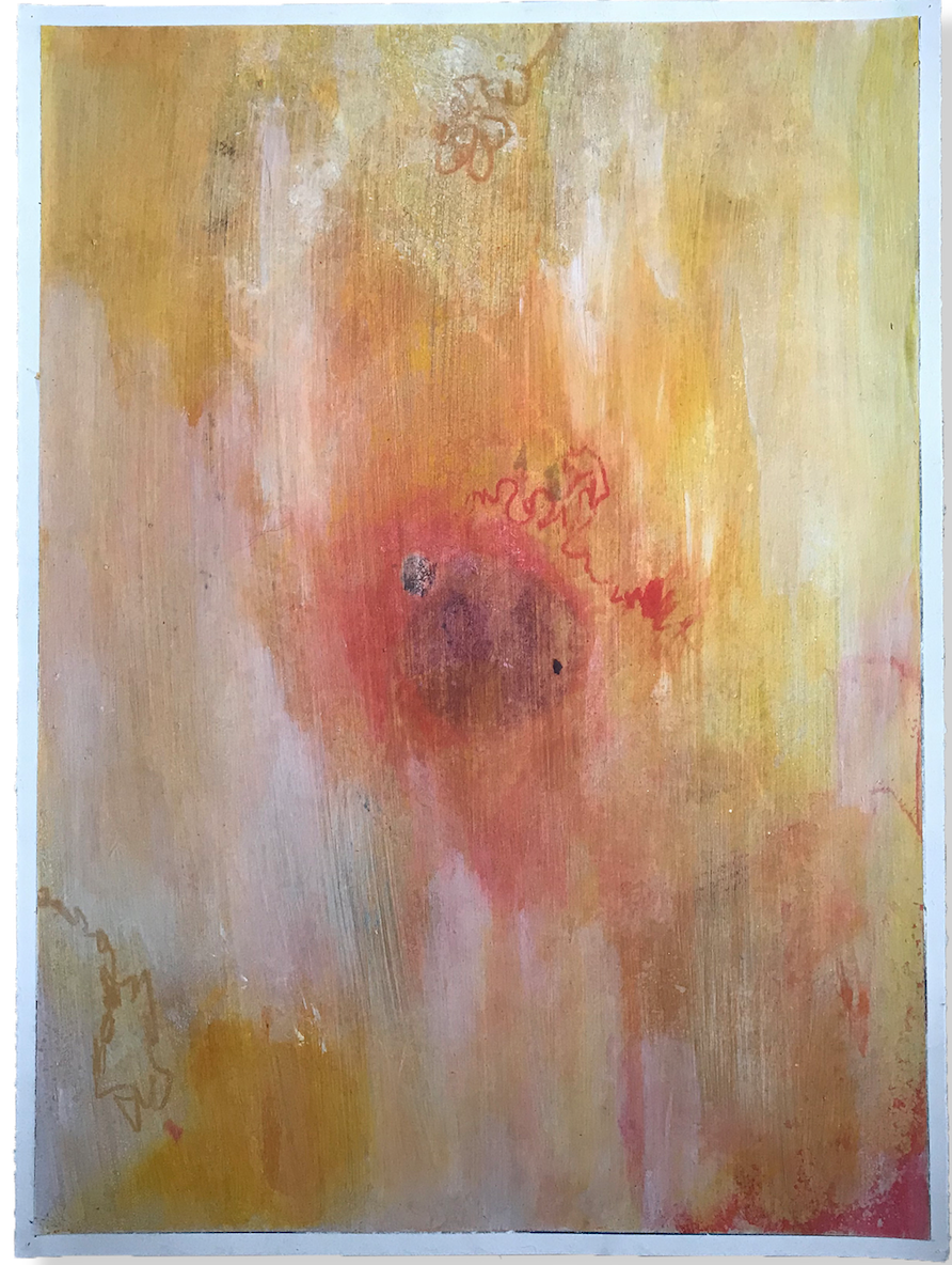 Austin Willis, Child, 2018, Turmeric, Raw Pigments, Acrylic, Oil Pastels, 22 x 30 in.