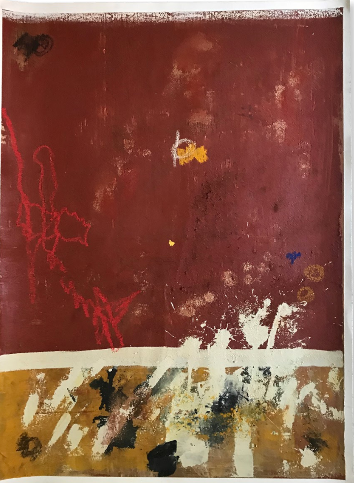 Austin Willis, Nature’s Rhythm , 2017, Paprika, Turmeric, Acrylic, Oil Pastel on Paper, 22 x 30 in.