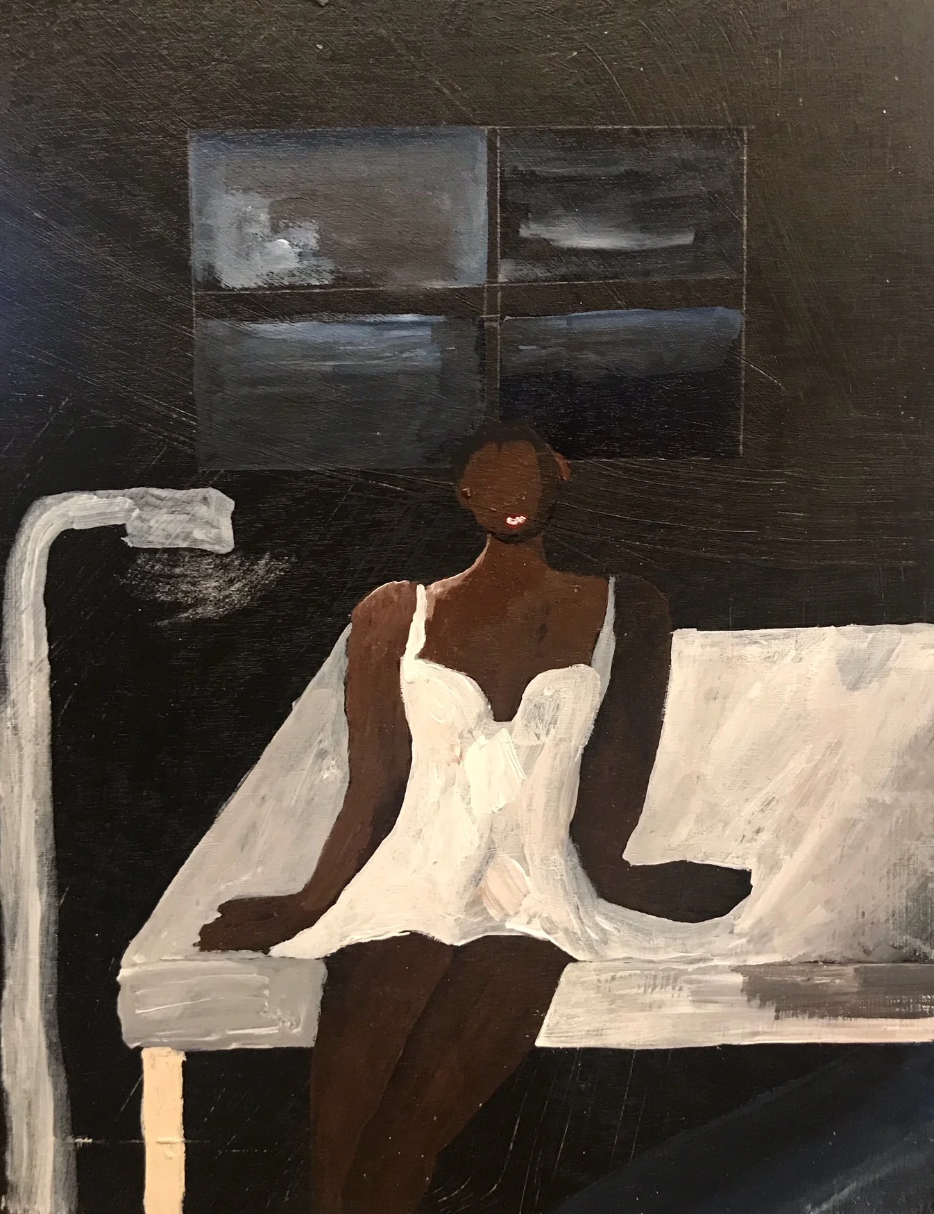   Silken Dreamer,  2018, Acrylic on Wood, 10 x 8 in.   